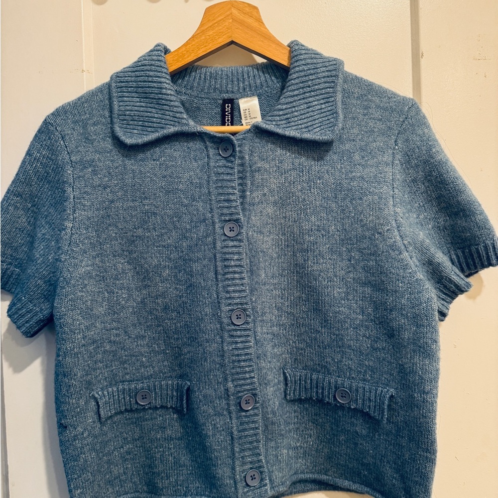 H&M Wool Blend Short Sleeved Cardigan